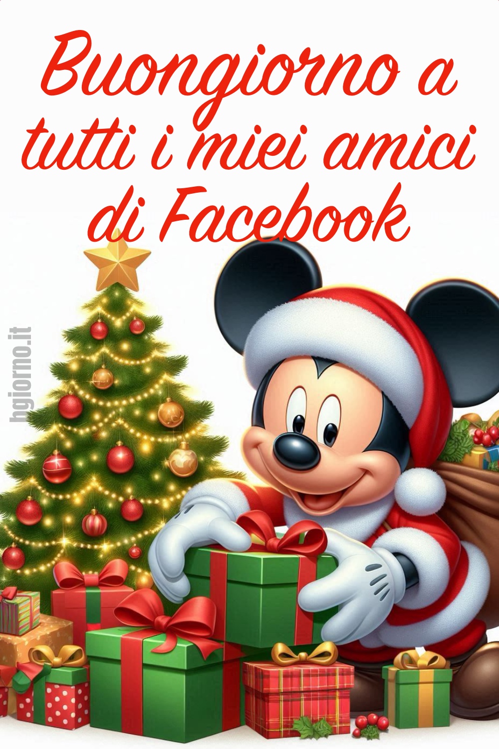 Buongiorno a tutti i miei amici di Facebook! (Topolino e il Natale)