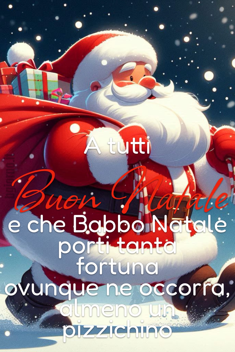 Il disegno di Babbo Natale, per augurare a tutti un Buon Natale, con un pizzico di fortuna!